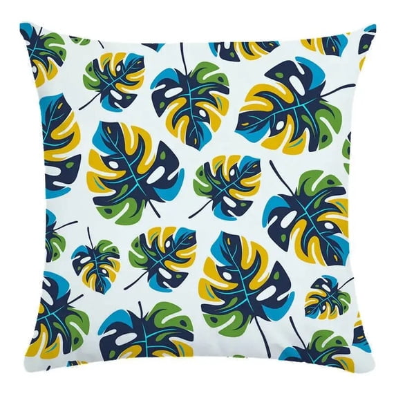 Tropical Leaf Pillowcase Red Living Room Bedroom Sofa Bed Chair Indoor Home