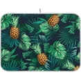 thumbnail image 1 of Tropical Leaf Pineapple Dish Drying Mat for Kitchen Counter, Ultra Absorbent Reversible Microfiber Dishes Drying Rack Pad Heat-resistant Mats 16x18in, 1 of 7