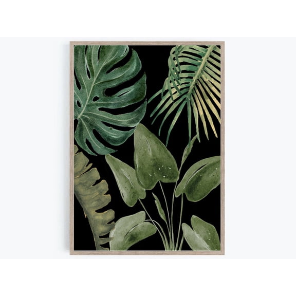 Tropical Leaf Print, Boho Leaf Print, Green Leaf Art, Tropical Leaf Prints, Leaf Print, Palm Leaf Art, Tropical Decor, Poster Decor, Size 12x18 UNFFRAMED F03.1.8l148