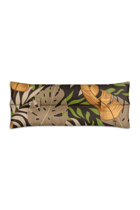Tropical Leaf Seatbelt Pillow for Heart Surgery Lush Jungle Leaves Print, Shock-Absorbing Recovery Cushion