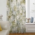 thumbnail image 1 of Tropical Leaf Semi Sheer Curtains Drapes for Living Room,Bedroom,French Doors Window 72 Inches Long,Palm Leaves Plants Vintage Spring Green Rod Pocket Chiffon Curtain Drapery Voile Draperies Panel, 1 of 8