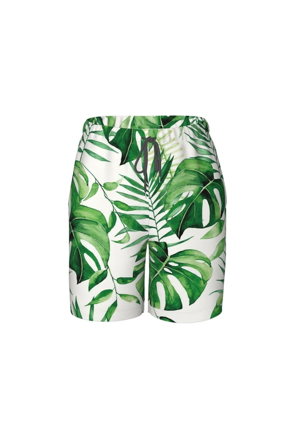 Tropical Leaf Throw Blanke Beach Pants Lightweight and Quick-Drying Teen Shorts with Mesh Lining and Drawstring
