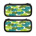 thumbnail image 1 of Tropical Leafs, Carrying Case For Nintendo Switch & OLED Version, Eva Lightweight Shockproof Protective Pouch Case for Game Console & Accessories with 10 Game Card Slot & Wristband, Black, 1 of 6