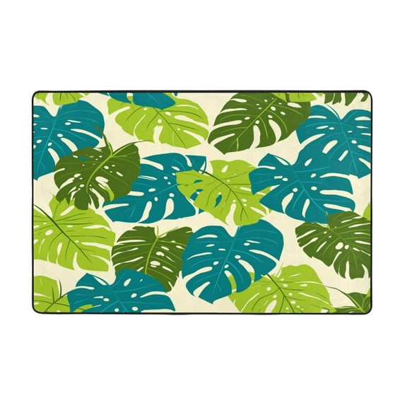 Tropical Leafs Rugs Washable Cover Floor Rug Carpets Bathroom Decorations For Kitchen Bedroom Indoor 72"X48"