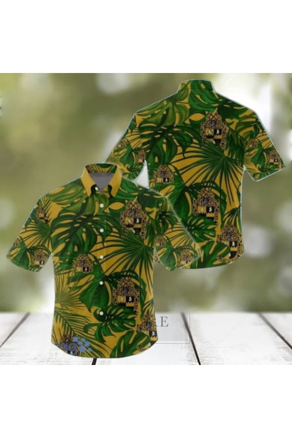Tropical Leaves Alpha Phi Alpha Hawaiian Shirt For Men And Women title