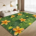thumbnail image 1 of Tropical Leaves Botanical Area Rugs 2x3 Rug Palm Leaf Yellow Flower Pattern Plant Rugs Washable Non Slip Soft Low Pile Indoor Outdoor Carpet, 1 of 6