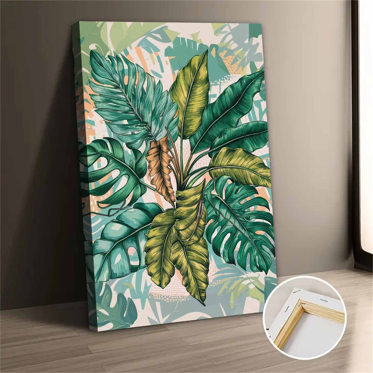 Tropical Leaves Canvas Wall Art Print For Bedroom Living Room Decor ...
