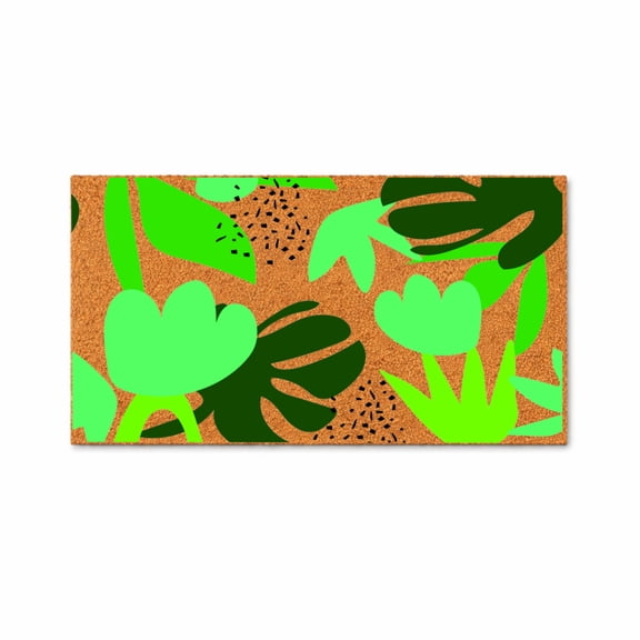 Tropical Leaves Doormat, Monstera Leaf Pattern Welcome Mat, Indoor Outdoor Entryway Rug (24x48 inches) 1879