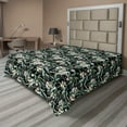 thumbnail image 1 of Ambesonne Tropical Leaves Flat Bedding Sheet Soft Top Sheet, Dreamy Woods Leafy, California King, Peacock Green Sea Green, 1 of 1