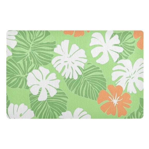 Tropical Leaves Floor Door Mat Outdoor Indoor for Home Entrance Welcome Mats 32"x20"