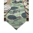 thumbnail image 1 of Tropical Leaves Green Table Runners Wedding Dinning Table Decoration Farmhouse Decor Kitchen Table Runner Tablecloth, 1 of 5