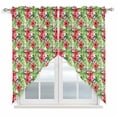 thumbnail image 1 of Tropical Leaves Kitchen Window Curtains, Swag Curtains Valance for Bedroom Living Room Bathroom, Summer Green Pink Flower Floral Rod Pocket Window Treatment Curtain Block Drapes 2 Panels 36"x36", 1 of 9