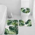 thumbnail image 1 of Tropical Leaves Monstera Bath Mat Set Palm Leaf Banana Leaves Plants Botanical Bathroom Decor Home Carpet Toilet Lid Cover, 1 of 5