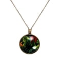 thumbnail image 1 of Tropical Leaves Necklace Personalized Custom Photo Round Pendant Adjustable Stainless Steel Necklaces with Gift Box for Men Women Mothers Valentine's Jewelry Gift, 1 of 1
