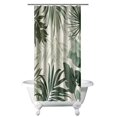 thumbnail image 1 of Tropical Leaves Palm Abstract Modern Simply Bathroom Curtain Heavy Duty Polyester Bathroom Decor Unique Bath Decor 36" W X 72" L with 7 Hooks, 1 of 4