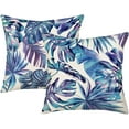 thumbnail image 1 of Tropical Leaves Pillow Covers 16x16 Set of 2 Monstera Palm Leaf Plant Print Green Colored Outdoor Throw Pillows Case Summer Hawaiian Decorative Cushion Case for Home Couch Bed, 1 of 6