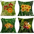 thumbnail image 1 of Tropical Leaves Pillow Covers Set of 4 Green Plants Summer Palm Trees Hibiscus Flowers Hawaii Beach Home Outdoor Decor Throw Pillow Cases 16x16 Inch Monstera Banana Leaf Cushion Cover, 1 of 6