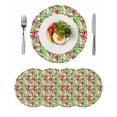thumbnail image 1 of Tropical Leaves Round Placemats Set of 4 for Dinning Tables,Heat-proof Braided Table Mats 13 Inch,Summer Green Pink Flower Floral Washable Place Mat for Kitchen Restaurant Party Decor Table Setting, 1 of 9