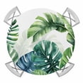thumbnail image 1 of Tropical Leaves Round Tablecloth for 36-44 Inch Tables,Fitted Table Cover with Elastic Edge,Pastoral Summer Botanical Green Plants Waterproof Outdoor Table Cloth Protector for Patio Garden Dinner, 1 of 9
