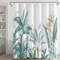 thumbnail image 1 of Tropical Leaves Shower Curtain,Green Banana Tree Leaf Shower Curtains for Bathroom Showers and Bathtubs,Modern Minimalist White Bath Curtain, Waterproof Fabric 72x72 Inches, 1 of 6
