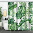 thumbnail image 1 of Bevtee Tropical Leaves Shower Curtain Green Palm Monstera Leaf Decorative Bath Curtain 72 x 72 Inch, 1 of 6