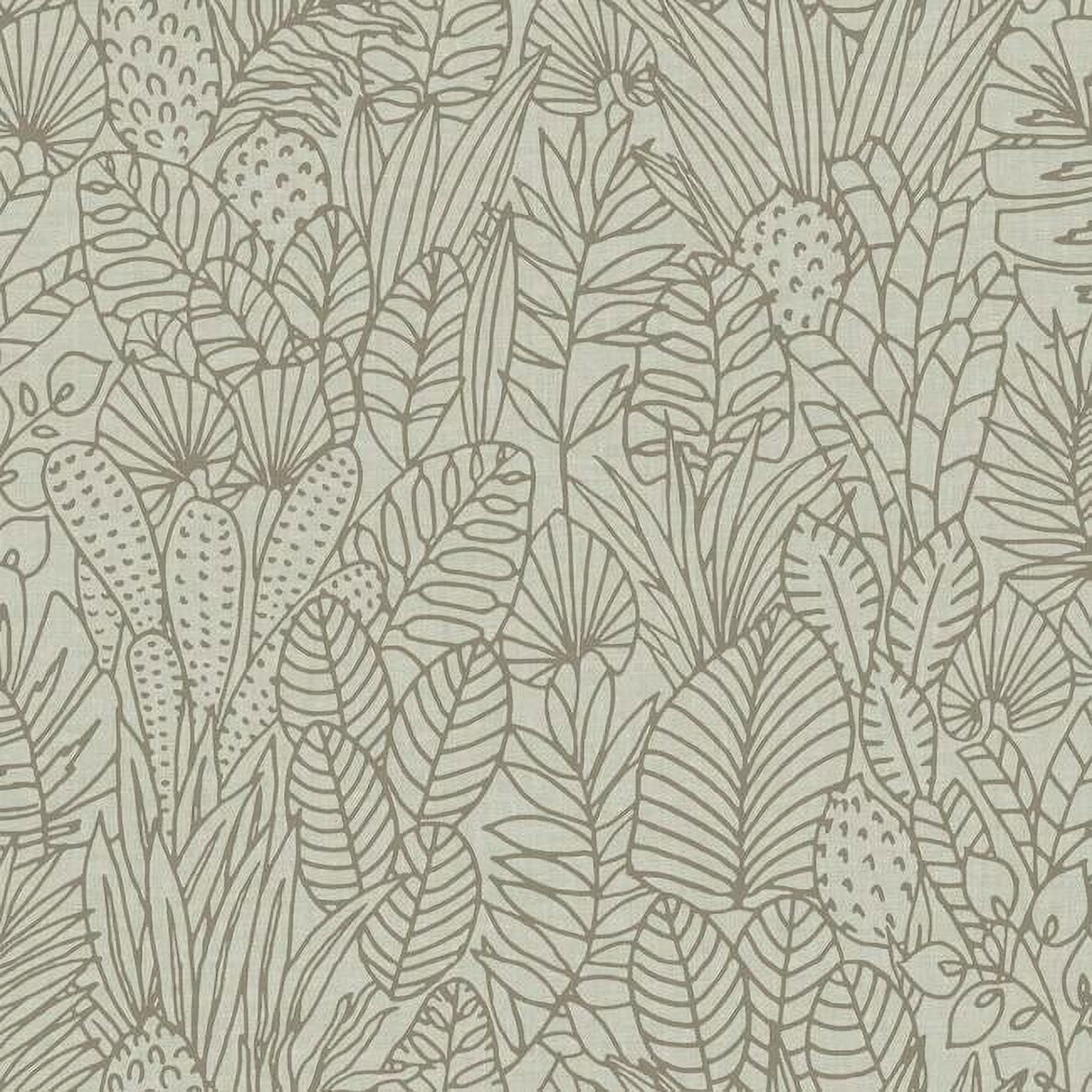 Tropical Leaves Sketch Peel and Stick Wallpaper
