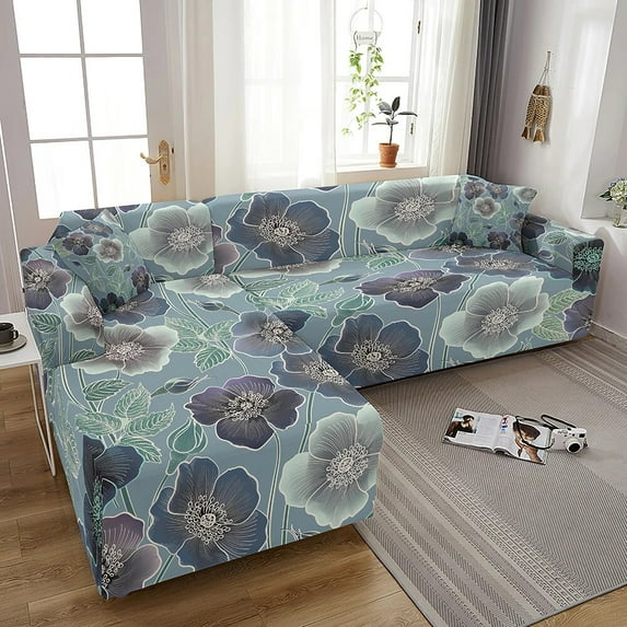 Tropical Leaves Sofa Cover for Living Room Stretch Slipcovers Sectional Couch Cover 3 Seater funda de sofá L Shape Sofa Need 2pc
