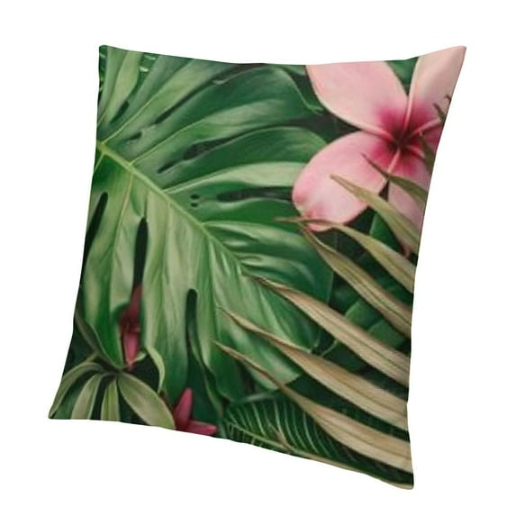 Tropical Leaves Throw Pillow Covers Green Palm Leaf Monstera Botanical Pillows Case Cushion Covers for Outdoor Couch Sofa Patio Decor