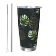thumbnail image 1 of Tropical Leaves Tumbler 20oz Palm Leaf Stainless Steel Vacuum Insulated Tumblers with Lid and Straw Plants Travel Coffee Mug Tea Wine Cups Water Bottle Gifts for Women Plants Lovers, 1 of 6