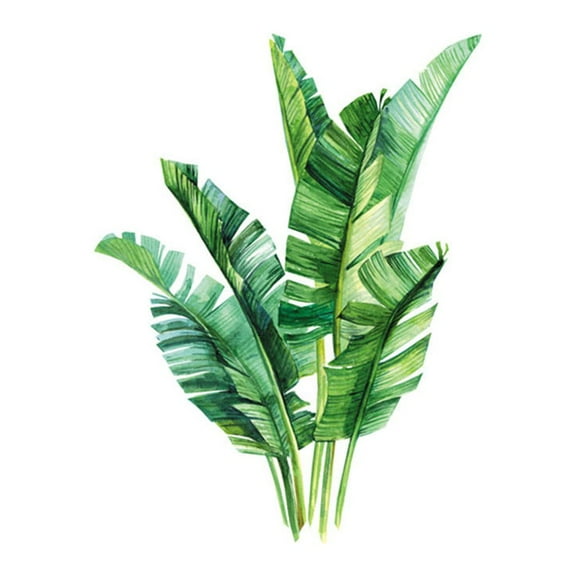 Tropical Leaves Wall Decals Removable Jungle Green Palms Tree Plant Wall Stickers for Living Room Kids Room Bedroom Playroom Decor