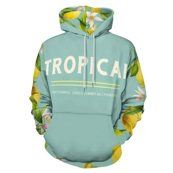 Tropical Lemon Floral Pattern 3D Print Hoodie Men Women Autumn Thin Pullover Sweatshirt Vintage Streetwear Tops