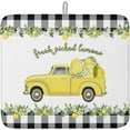 thumbnail image 1 of Tropical Lemon Truck Plaid Dish Drying Mats for Kitchen Counter,Buffalo Check Black White Microfiber Absorbent Dish Drainer/Rack Mat,Hangding Quick Drying kitchen Drying Mat,18x24in Machine Washable, 1 of 6