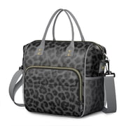 Tropical Leopard Pattern Lunch Tote   Stylish Cheetah Print Insulated Cooler Bag Leakproof Lunch Box with Adjustable Strap for Adults