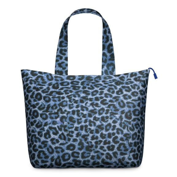 Tropical Leopard Pattern Travel Tote Bag Large Capacity Weekender Featuring Abstract Cheetah Design, Aesthetic Animal Print