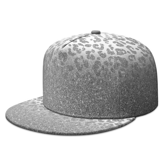 Tropical Leopard Pattern Trucker Hat - Adjustable Flat Visor Cap for Traveling