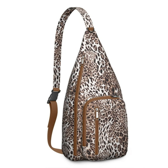 Tropical Leopard Shoulder Bag - Lush Jungle-Inspired Animal Print (Vintage Safari Vibe, Multi-Pocket Organization)