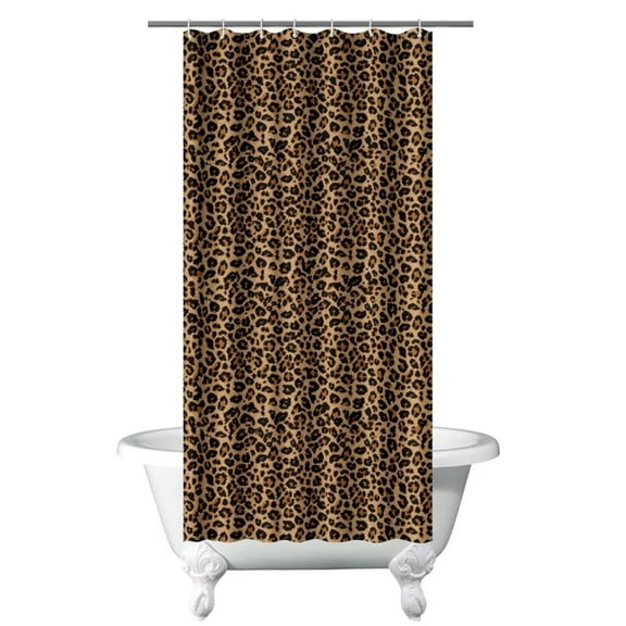 Tropical Leopard Shower Curtain Cheetah Spots Print Exotic Pattern Cute Animal Texture Abstract Design Modern Fashion Aesthetic Bathroom Decor Waterproof with Hooks