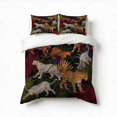 thumbnail image 1 of Tropical Leopards Lush Leaves Bedding Set 3 Pcs Soft Microfiber Quilt Cover For Bedroom Decor, Comforter Cover With 2 Pillowcase, 1 of 5