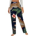thumbnail image 1 of Tropical Leopards Vibrant Flowers Jungle Winter Female Pants Flannel High Waist Women Pants Lady Warm Straight Leg Plush Trousers, 1 of 7