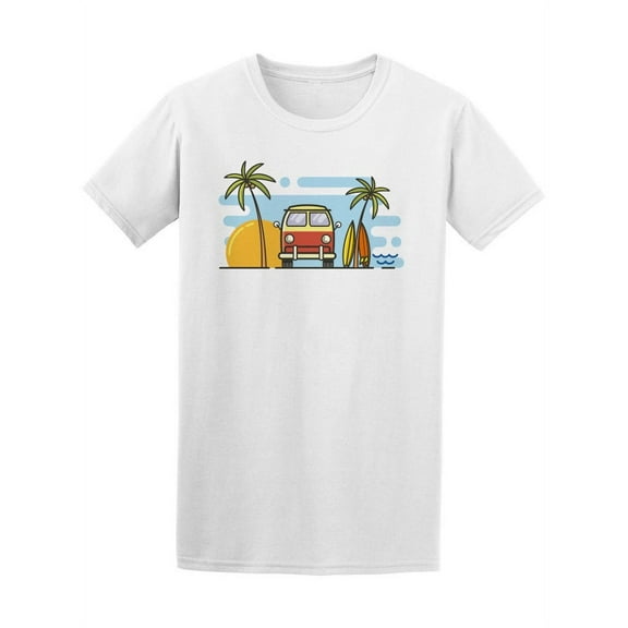 Tropical Linear Surf And Bus Tee Men's -Image by Shutterstock