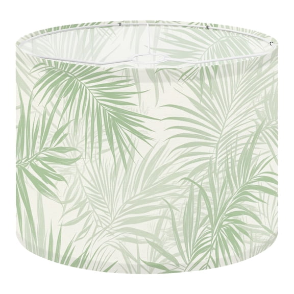 Tropical Linen Drum Lampshades Boho Palm Leaf Tropical Green Tropical Leaf Leaves Tropical 13"x13"x10" Light Shade for Table Lamps Floor Lamps Drum Lamp Shades Lampshade Replacement Assembly Required