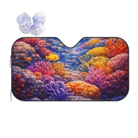 Tropical Lionfish Reef Car Windshield Sun Shade Universal Fit Auto Sun Visor Protector