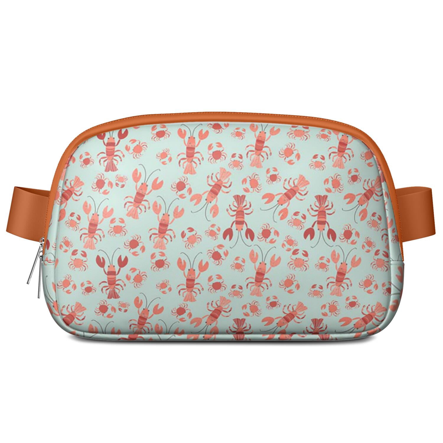 Tropical Lobster Belt Bag for Women – Nautical Sea Life Fanny Pack with Crustacean, Coral, Starfish & Coastal Ocean Vibes