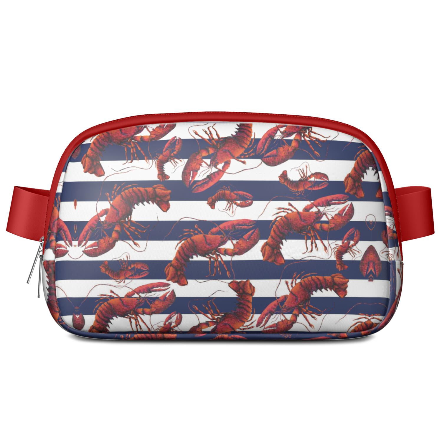 Tropical Lobster Belt Bag for Women – Nautical Sea Life Fanny Pack with Crustacean, Coral, Starfish & Coastal Ocean Vibes
