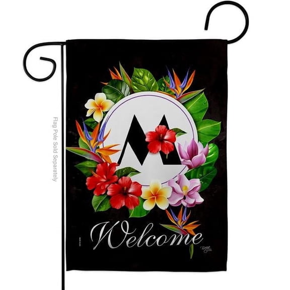 Tropical M Floral Double-Sided Decorative Garden Flag, Multi Color