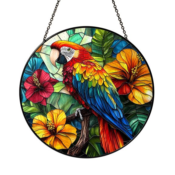 Tropical Macaw Design Stained Glass Window Suncatcher2001