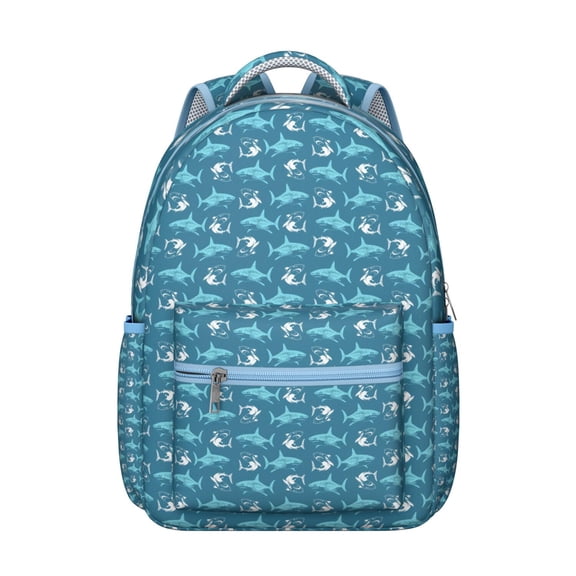 Tropical Marine Life Backpack for Student Waterproof Durable Composite Oxford Cloth with Watercolor Ocean and Sea Creatures Print, Adjustable Straps, Comfortable for Travel and School
