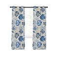 thumbnail image 1 of Tropical Marine Life Blackout Curtains for Bedroom Living Room, Watercolor Blue Fish Coral 63 In Long Thermal Insulated Room Darkening Drapes Grommet Window Treatments, 52 x 63 In, 1 of 9