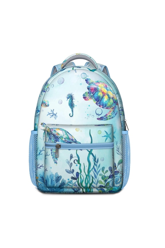 Tropical Marine Life Waterproof Backpack - Stylish School Bag for Teens with Spacious Compartments & Breathable Mesh Straps