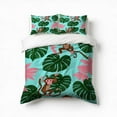 thumbnail image 1 of Tropical Monkey Floral Print Bedding Set 3 Pcs Soft Microfiber Quilt Cover For Bedroom Decor, Comforter Cover With 2 Pillowcase, 1 of 5